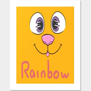 Rainbow face Posters and Art
